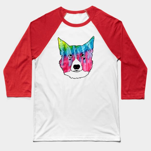 Tie Dye Doggo Baseball T-Shirt by TaliDe